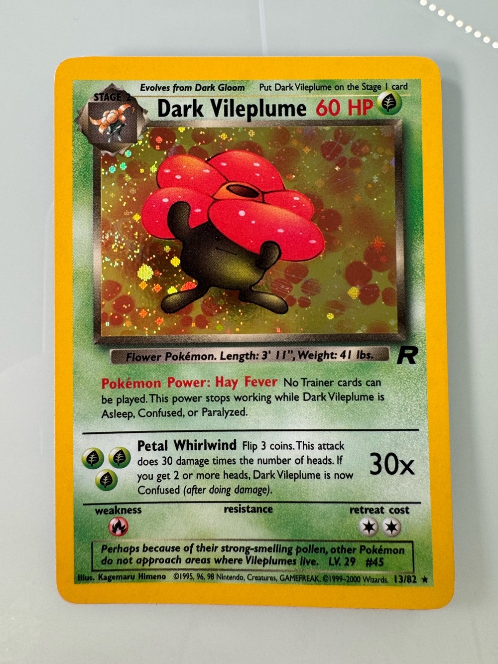 Dark Vileplume Holo Pokemon Card